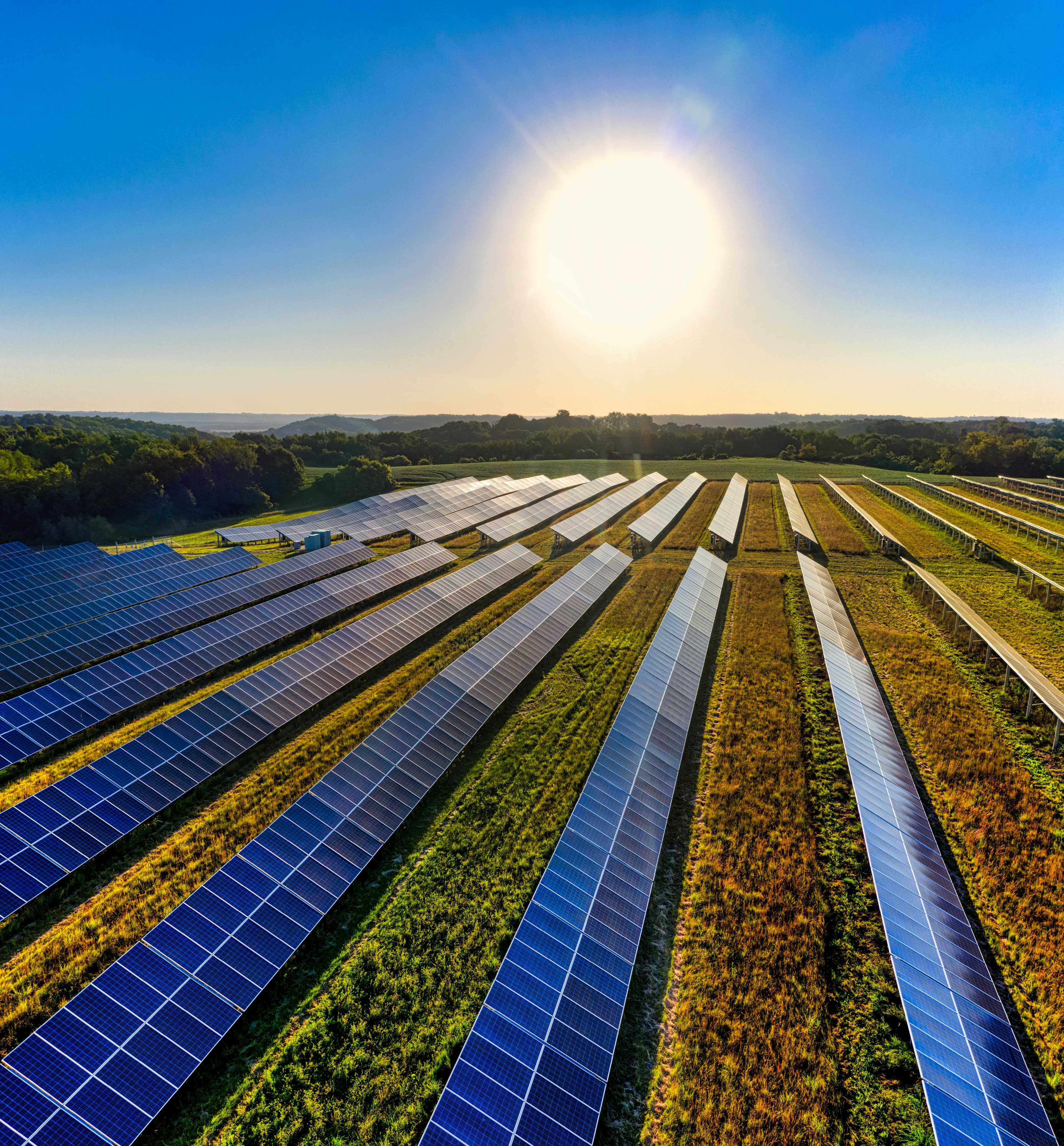 Aerial view of solar farm